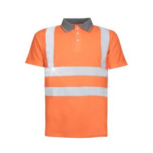 Koszulka polo z krótkim rękawem ostrzegawcza z pasami odblaskowymi HI-VIZ REF202 Ardon kolor  pomarańczowy